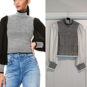 Alice + Olivia Black and White Blouse